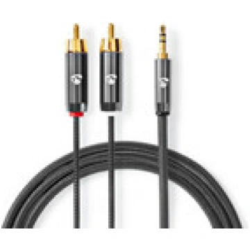 Kabelis Nedis AUX 3.5mm - 2x RCA 1m