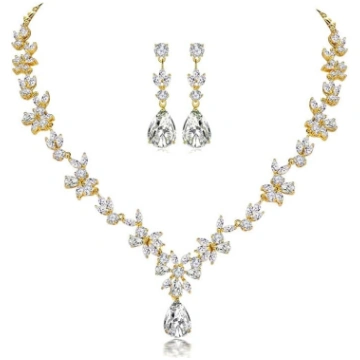 Hochzeit Schmuckset für Damen, Halskette & Ohrring