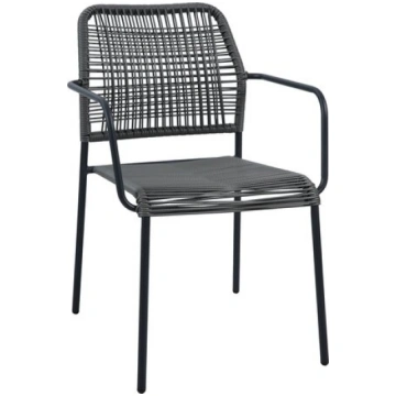 Dārza krēsls Patio Doha pelēkā metālā, ergonomisks