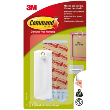 Āķis 3M Command T17040C, balta krās
