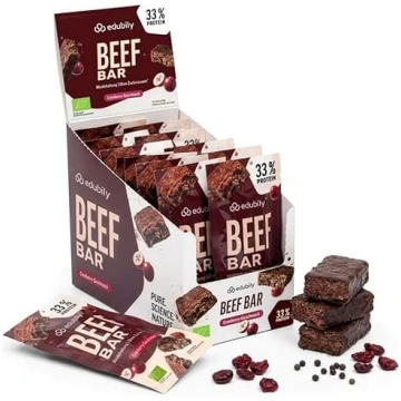 edubily® Beef Bar Cranberry – proteīna batoniņš kā