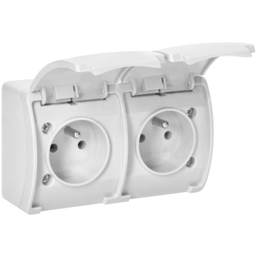 Double socket 2x2P+E AQUATIC IP44 Ornobaltic