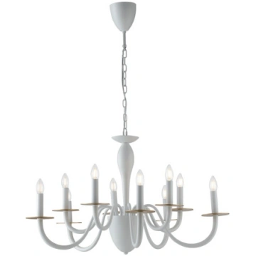 Lampadario classico in metallo bianco e piattini o