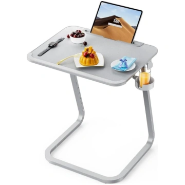 SAIJI Side Table, Double Use Bed Tray, Laptop Tabl
