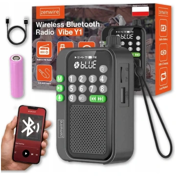 zenwire Mini portatīvais bateriju darbināms FM rad