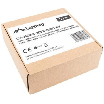 Lanberg CA-HDMI-20FB-0500-BK optical cable HDMI M/