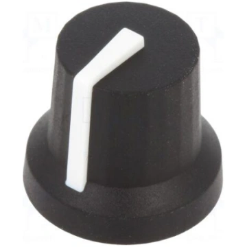 Knob | with pointer | rubber,plastic | Øshaft: 6mm