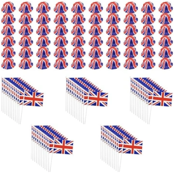 Union Jack aksesuāri pieaugušajiem 60 x Bowler cep