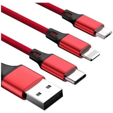 Kabel USB Vega USB-A - USB-C + microUSB + Lightnin