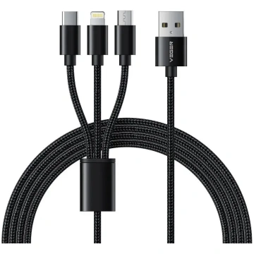 Cable 3in1 USB A to Lightning / Typ C / Micro USB 