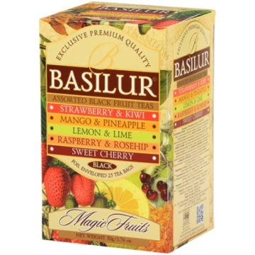 Basilur Magic Fruits Assorted melnā tēja maisiņos 