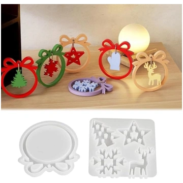 katmerio Pack of 2 Silicone Moulds Christmas Silic