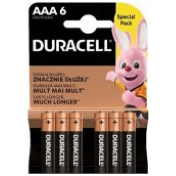 Duracell AAA / R03 6pcs Baterijas 5000394090316-DU