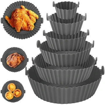 6 silikona pelējuma veidņu gaisa fritē, silikona p