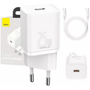 Baseus Super SI Quick 1C 25W EU Sets Branco + Mini