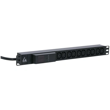 Lanview 19"" rack mount power strip, 1U, 16A with 
