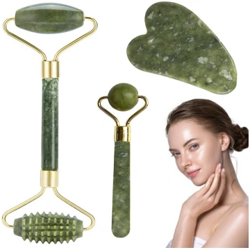 Nefrīta Sejas Rullīšu un Gua Sha Komplekts Kakla D