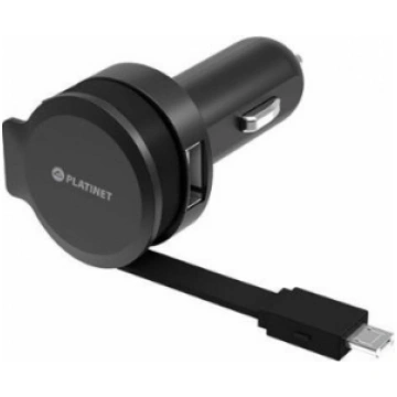 Platinet PLCRRCC 2.4A + Micro USB Cable Black (PLC