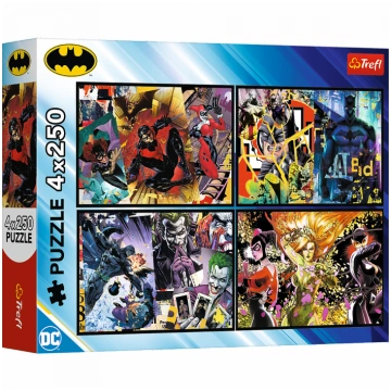 TREFL BATMAN Pužļu komplekts 4x250 gab. 13310T