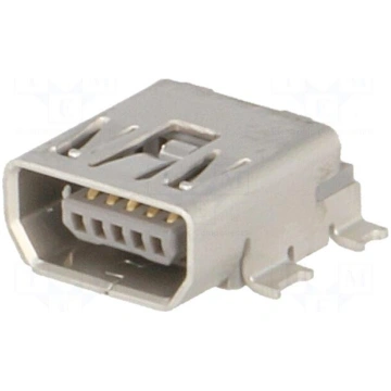 Connector: USB AB mini | socket | on PCBs | SMT |