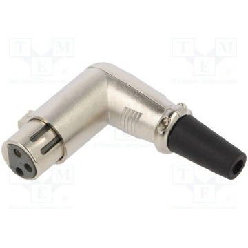 Connector: XLR; plug; female; PIN: 3; angled 90°; 