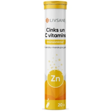 LIVSANE Cinks un C vitamīns putojošās tabletes N20