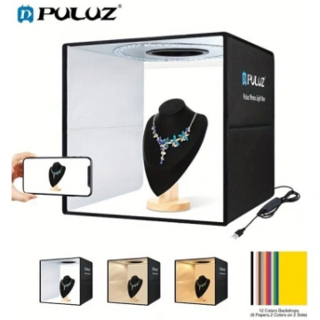 PULUZ 40cm Salokāms Gredzena Gaismas Foto Telts Ar