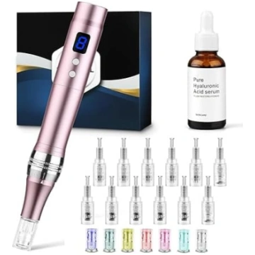 Dermapen 8 ātrumu elektriskā mikroadatu adatu pild