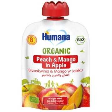 Humana BIO ābolu biezenis ar persikiem un mango (8