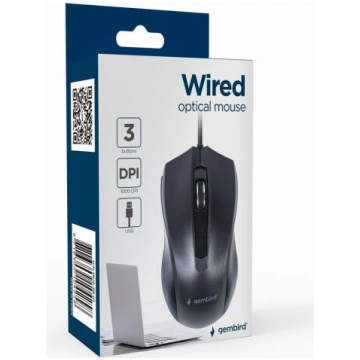 MOUSE USB OPTICAL/BLACK MUS-3B-01 GEMBIRD