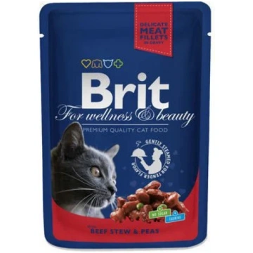 Brit Premium Cat Pouch Beef Stew & Peas konservi p