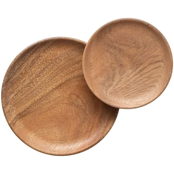 muso wood Maza apaļa koka šķīvja forma, servīzes š