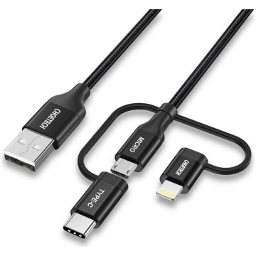 MFI USB kabelis Lightning USB Type C micro USB 3in
