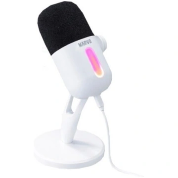 Marvo MIC-08 RGB balts vadu mikrofons | USB