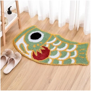 Feblilac Cute Vannas istabas paklājs, mīksts zaļš