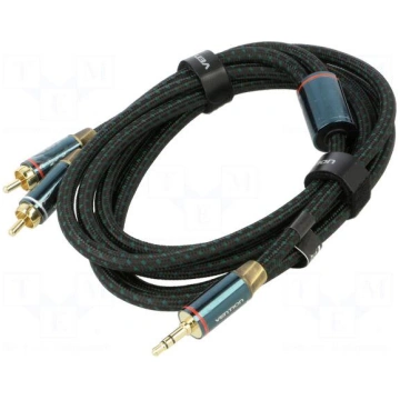 Cable | Jack 3.5mm 3pin plug,RCA plug x2 | 2m | bl