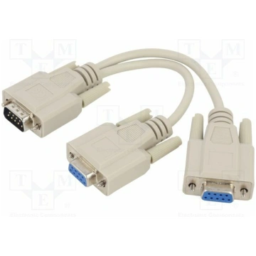 Splitter; D-Sub 9pin socket x2,D-Sub 9pin plug; 0.