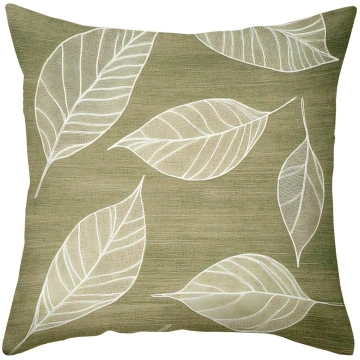 1 pieces -2D flat printing Olive Green Leaf Patter