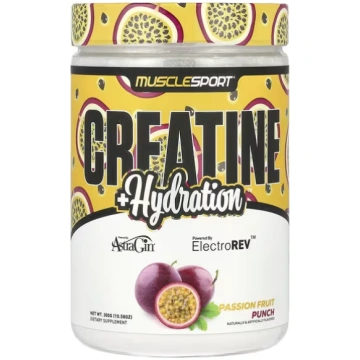 MuscleSport, Creatine + Hydration, Passion Fruit P