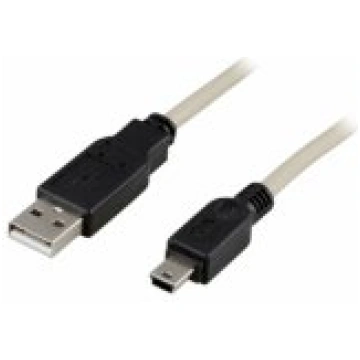 Deltaco Cable USB-A 2.0 Mini-USB-B 0.5m black/ gre