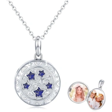 JFASHOP Sieviešu Locket Chain 925 sudraba opāla zv