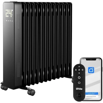 Balts elektriskais eļļas radiators, 13 elementu el