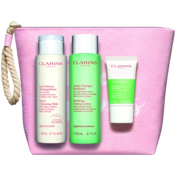 Set Clarins: Pure Exfoliating Scrub, 15 ml + Velou