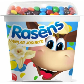 Jogurts vaniļas ar piena šokolādes konfektēm 110g,