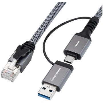 MicroConnect CAT6 FTP to USB A-C adapter cable, 10