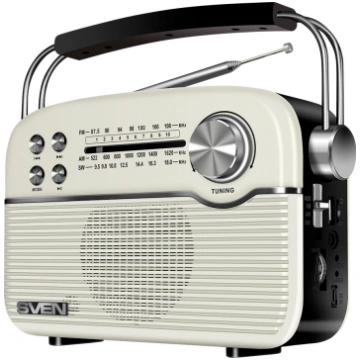 SVEN Speaker SRP-500, white (3W, Bluetooth, FM/AM/