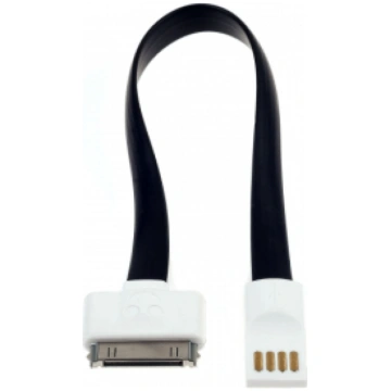 CABLE USB MAGNES iPhone 4G flat, black