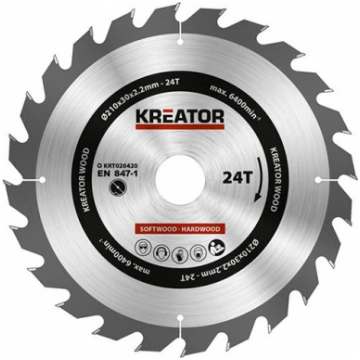 Kreator Zāģa ripa kokam 210x30x2.2mm, 24 zobi Krea