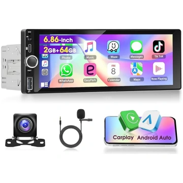 1 DIN Android radio ar A-pple Carplay Android auto