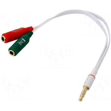 Cable | Jack 3.5mm 3pin socket x2,Jack 3,5mm 4pin